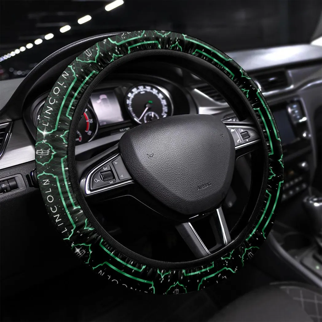 Lincoln Steering Wheel Cover, Personalized Gifts For Him, Boyfriend, Husband - Green CAR55021425245