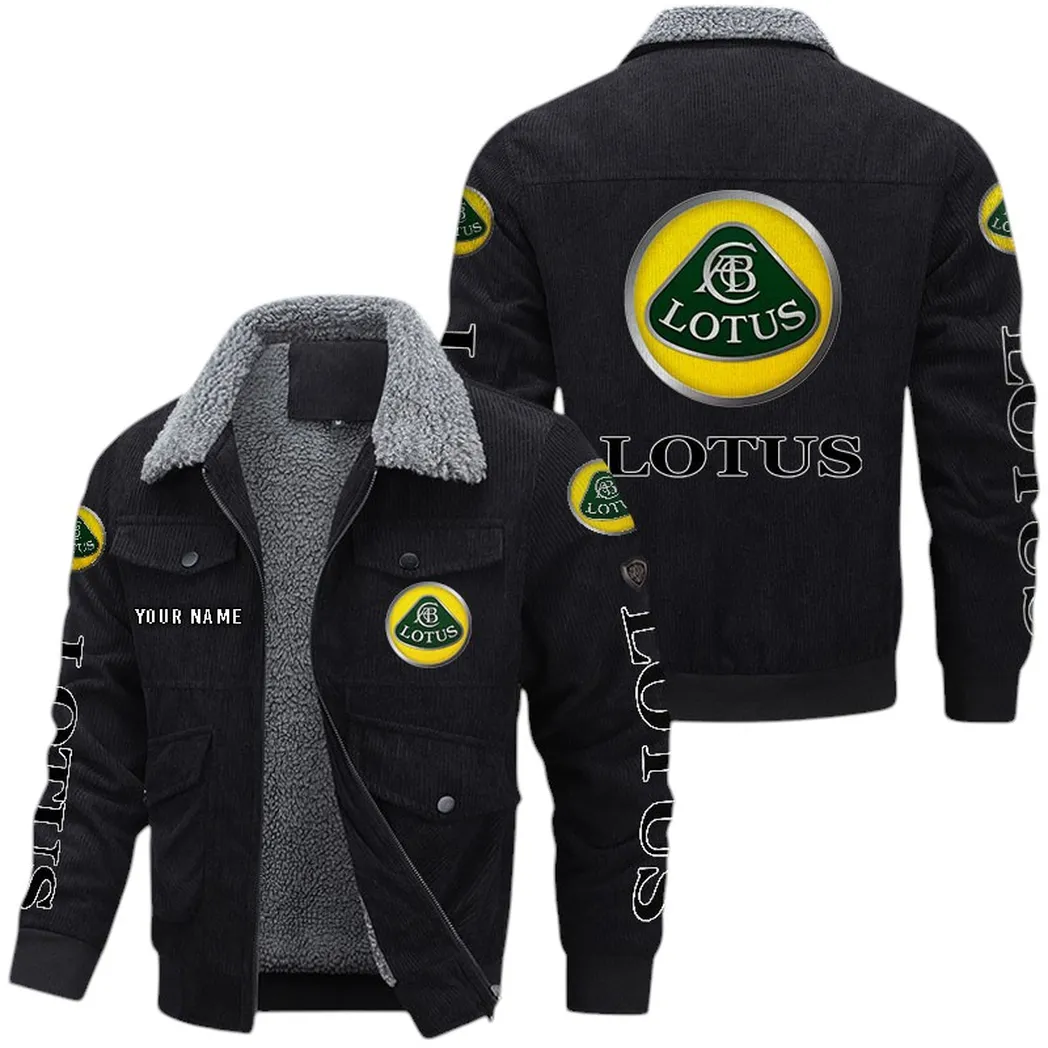 Lotus Cars Corduroy Jacket For Men, Gift For Lotus Cars Lovers CAR42022225630 - Black