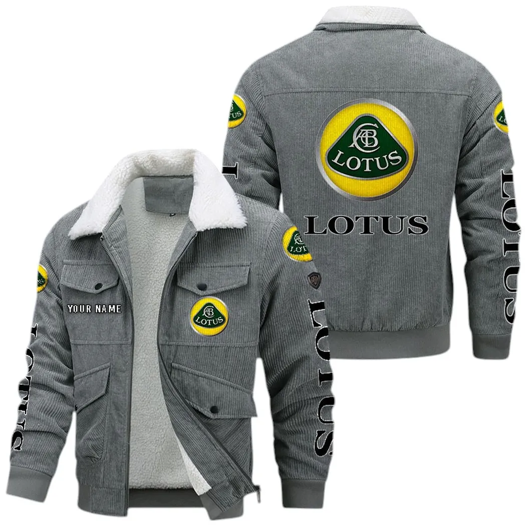 Lotus Cars Corduroy Jacket For Men, Gift For Lotus Cars Lovers CAR42022225630 - Gray