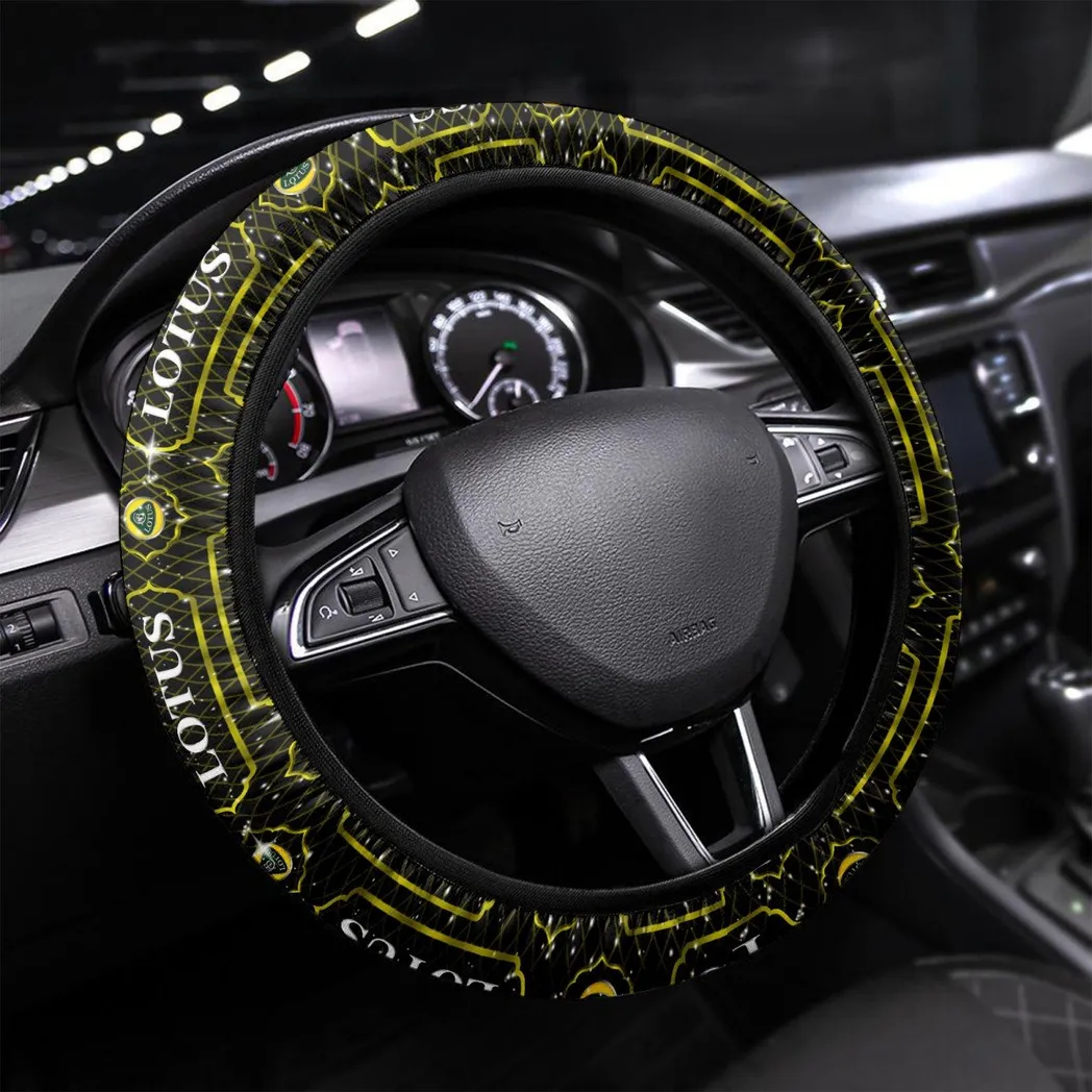 Lotus Cars Steering Wheel Cover, Personalized Gifts For Him, Boyfriend, Husband - Yellow CAR55021425268