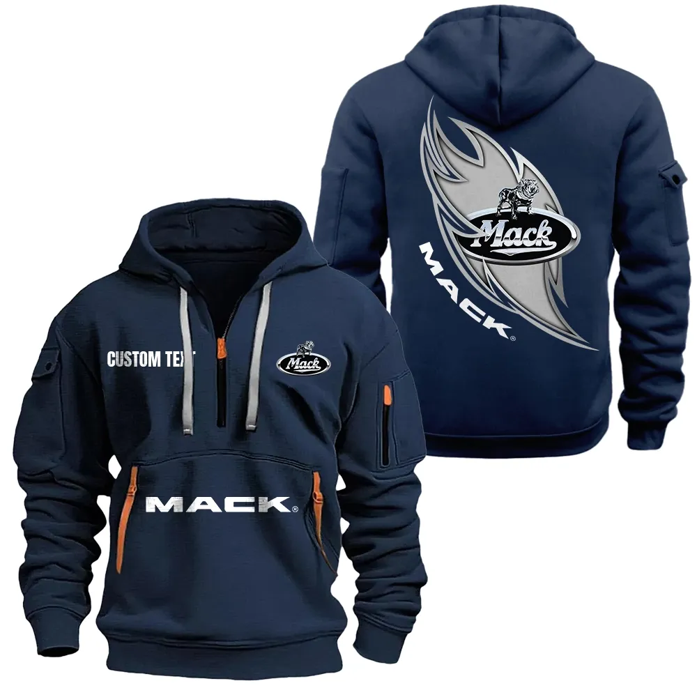 Mack Trucks Hoodie Half Zipper CAR1701112125, CAR All Over Print Hoodie Half Zipper - Navy