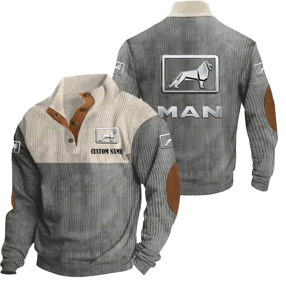 Man Truck Stand Up Collar Base Shirt CAR20012113, CAR All Over Print Stand Up Collar Base Shirt - Grey