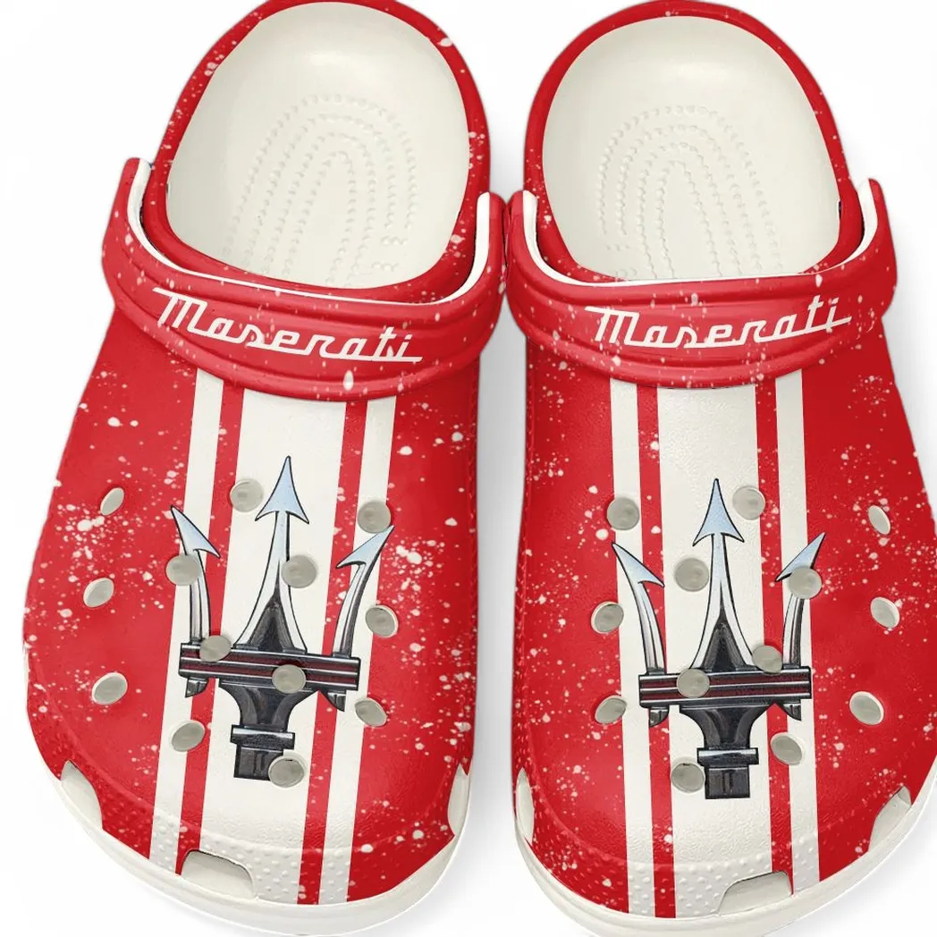 Maserati Crocs, Gift For Maserati Lovers, Gift For Him, Husband, Boyfriend CAR62022025027 - White