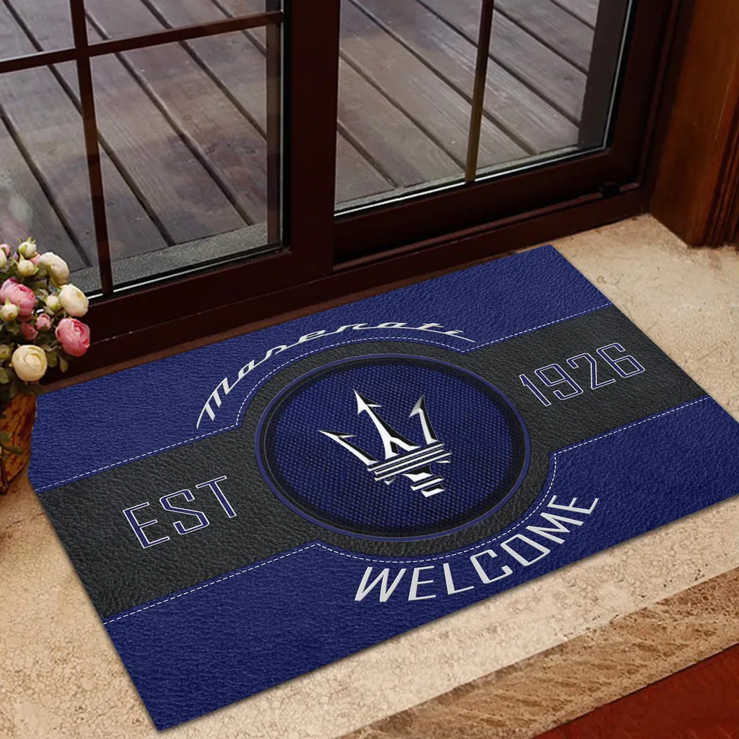 Maserati Doormat, Gift For Maserati Lovers, Gift For Him, Husband, Boyfriend CAR16902262539 - Blue