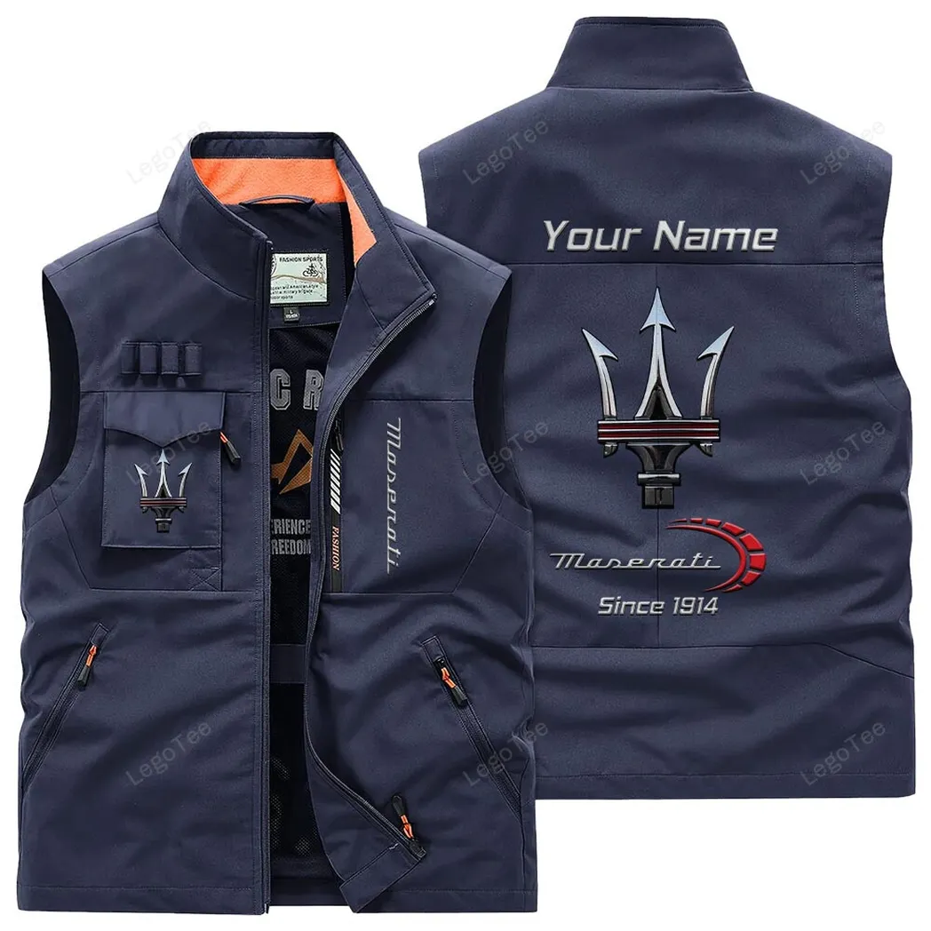 Maserati Outdoor Sleeveless Vest, Gift For Maserati Lovers, Gift For Him, Husband, Boyfriend - Navy CAR131021325714-5