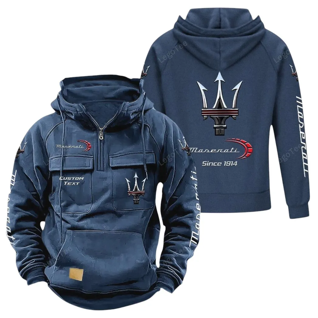 Maserati Tactical Quarter Zip Hoodie, Gift For Maserati Lovers, Gift For Him, Husband, Boyfriend - Dark Blue CAR96021425716-3