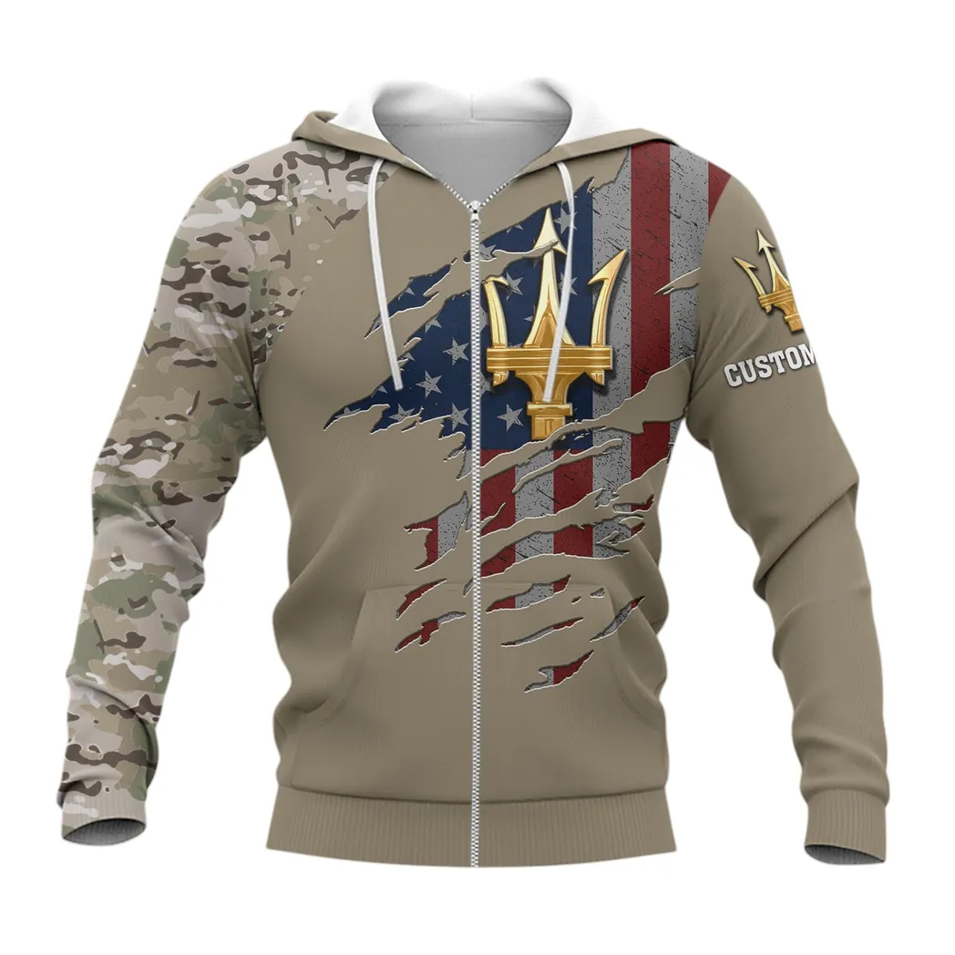Maserati Zipper Hoodie CAR46021725064, Gift For Maserati Lovers, Gift For Him, Husband, Boyfriend