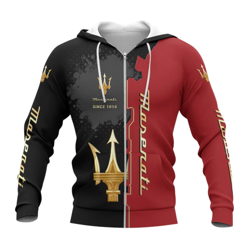Maserati Zipper Hoodie, Gift For Maserati Lovers, Gift For Him, Husband, Boyfriend CAR44021725055-3