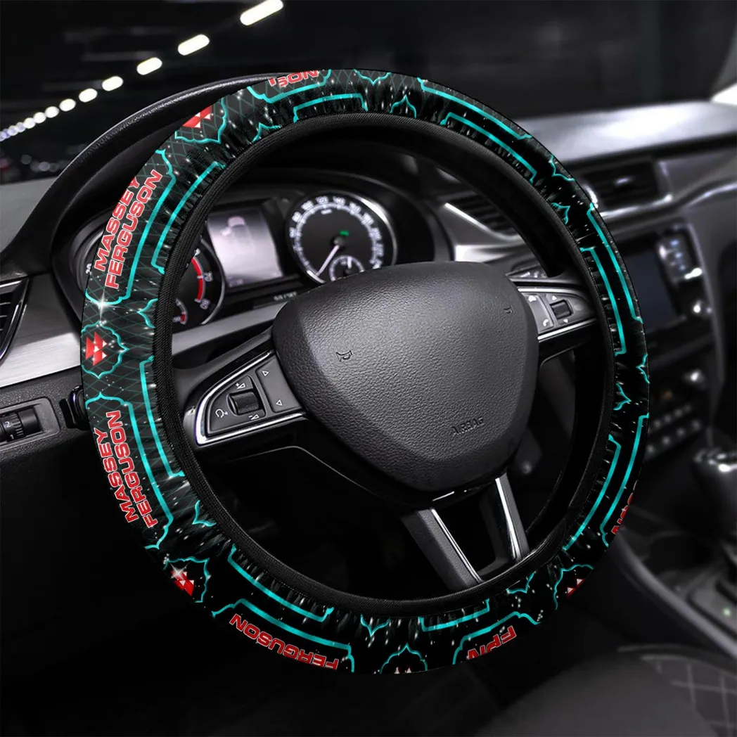 Massey Ferguson Steering Wheel Cover, Gift For Men, Him, Husband, Boyfriend - Cyan CAR145021725338-3