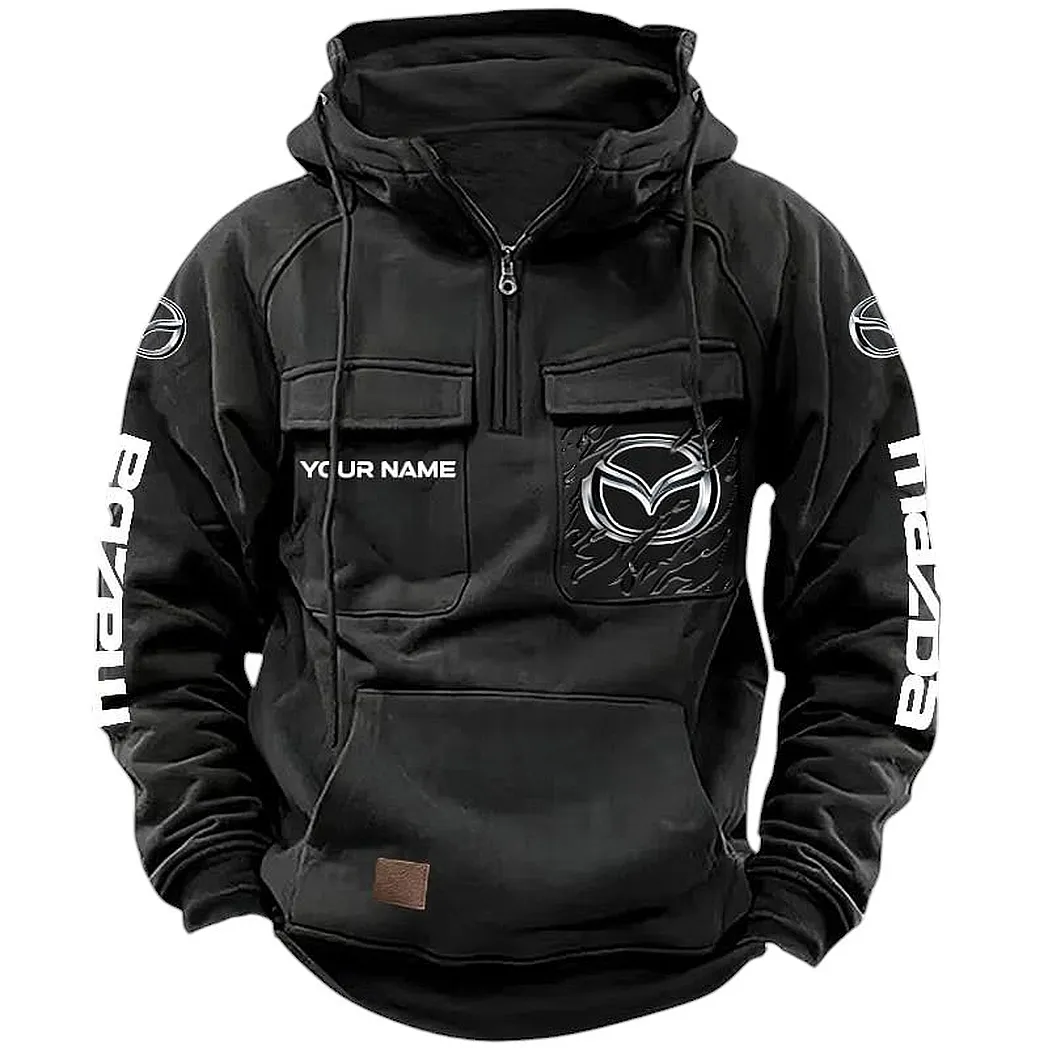 Mazda Hoodie Tactical Quarter Zip, Gift For Mazda Lovers CAR164022425176 - Black