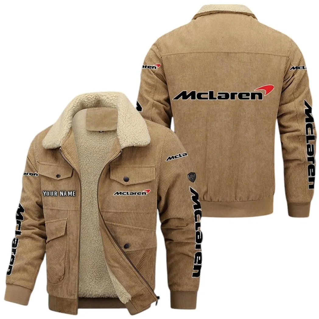 McLaren Corduroy Jacket For Men, Gift For McLaren Lovers CAR42022225638 - Khaki