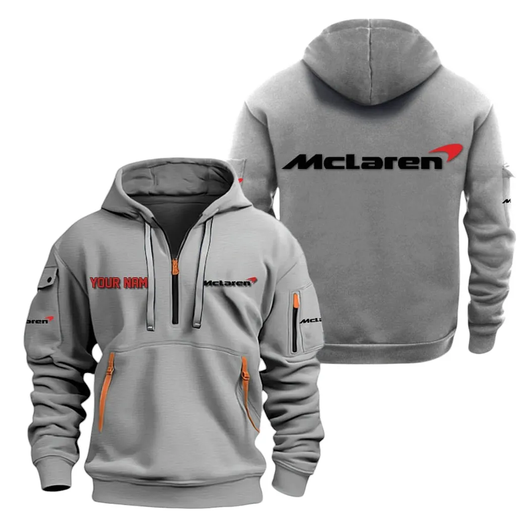 McLaren Half Zip Hoodie For Men, Gift For McLaren Lovers CAR20022125743 - Gray