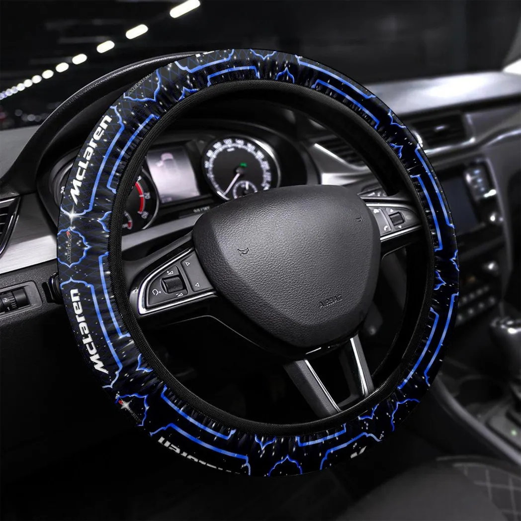 McLaren Steering Wheel Cover, Personalized Gifts For Him, Boyfriend, Husband - Blue CAR55021425304