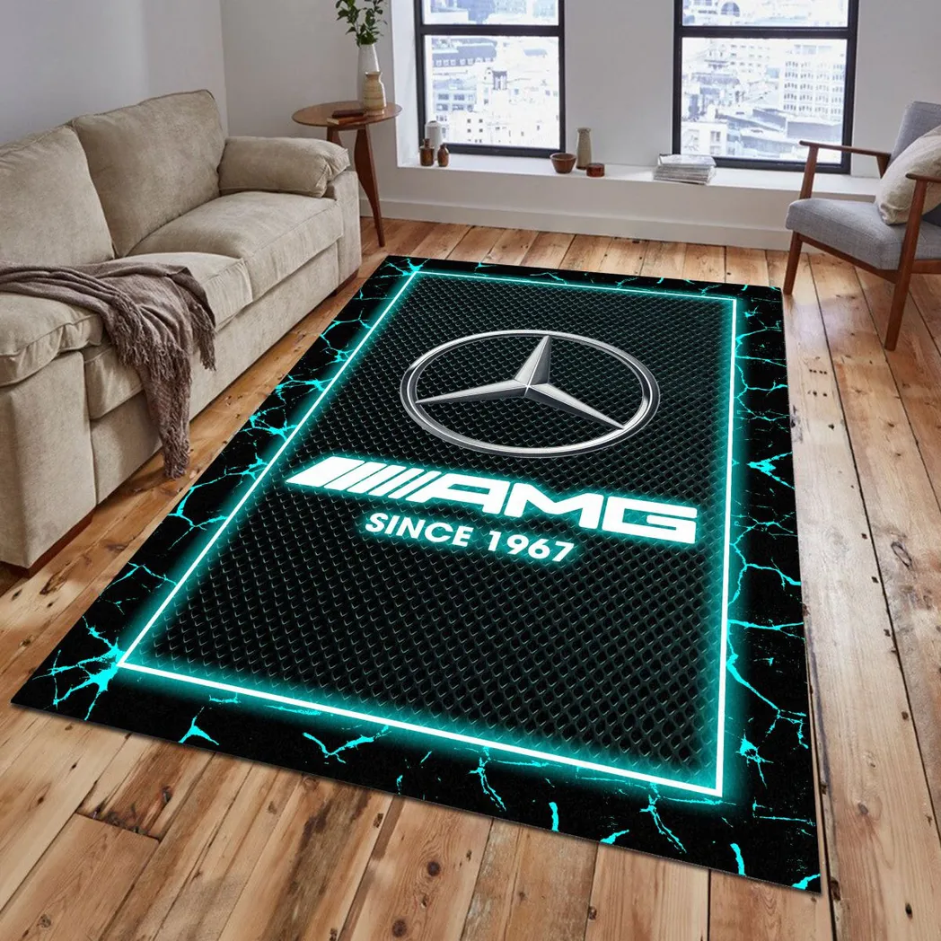 Mercedes AMG Rug, Gift For Mercedes AMG Lovers, Gift For Him, Husband, Boyfriend CAR5202192552 - Cyan