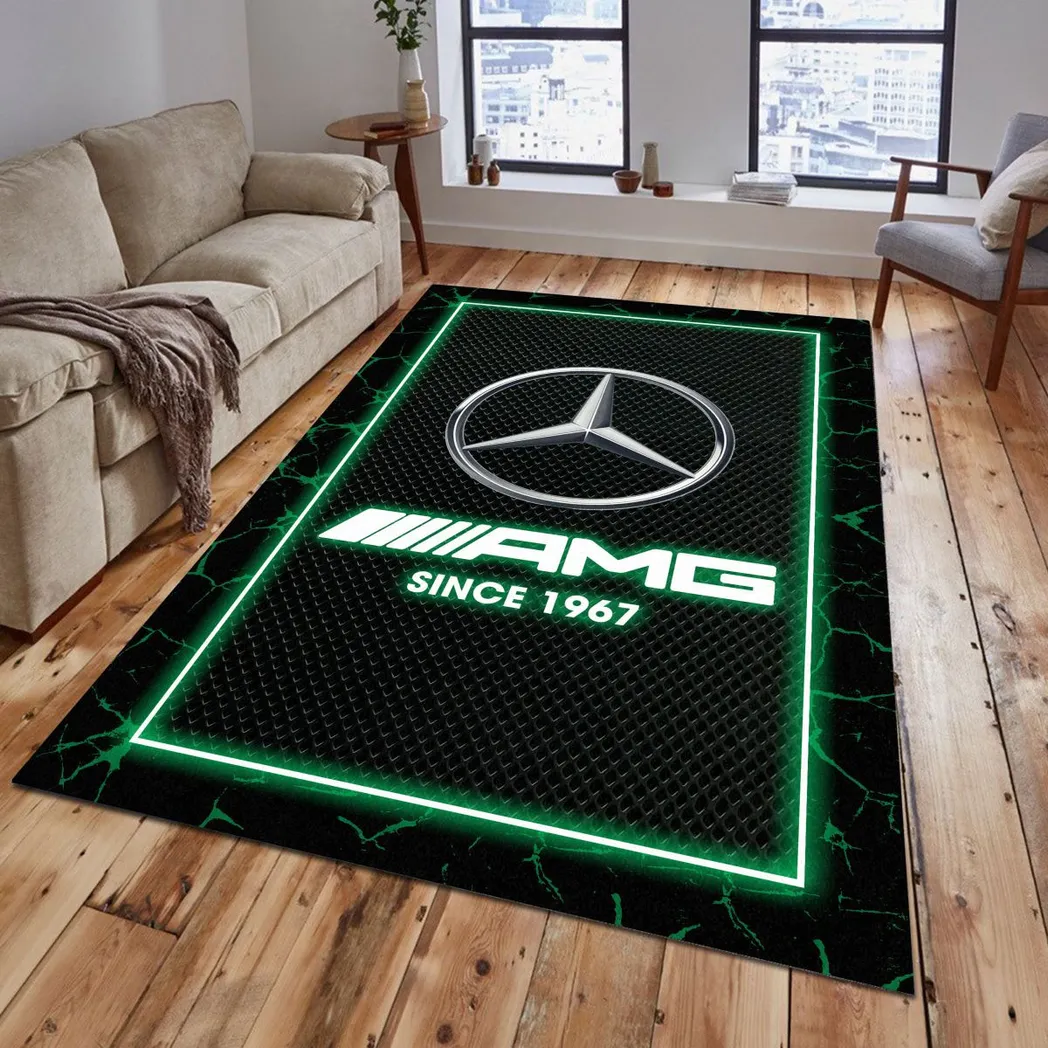 Mercedes AMG Rug, Gift For Mercedes AMG Lovers, Gift For Him, Husband, Boyfriend CAR5202192552 - Green