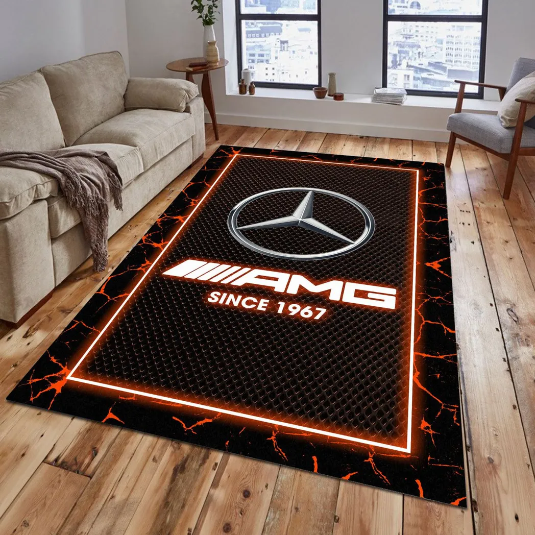 Mercedes AMG Rug, Gift For Mercedes AMG Lovers, Gift For Him, Husband, Boyfriend CAR5202192552 - Orange
