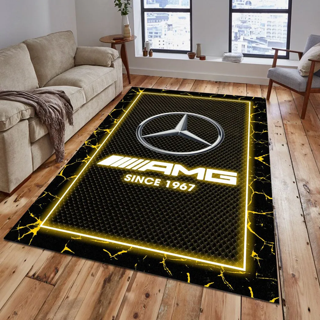 Mercedes AMG Rug, Gift For Mercedes AMG Lovers, Gift For Him, Husband, Boyfriend CAR5202192552 - Yellow