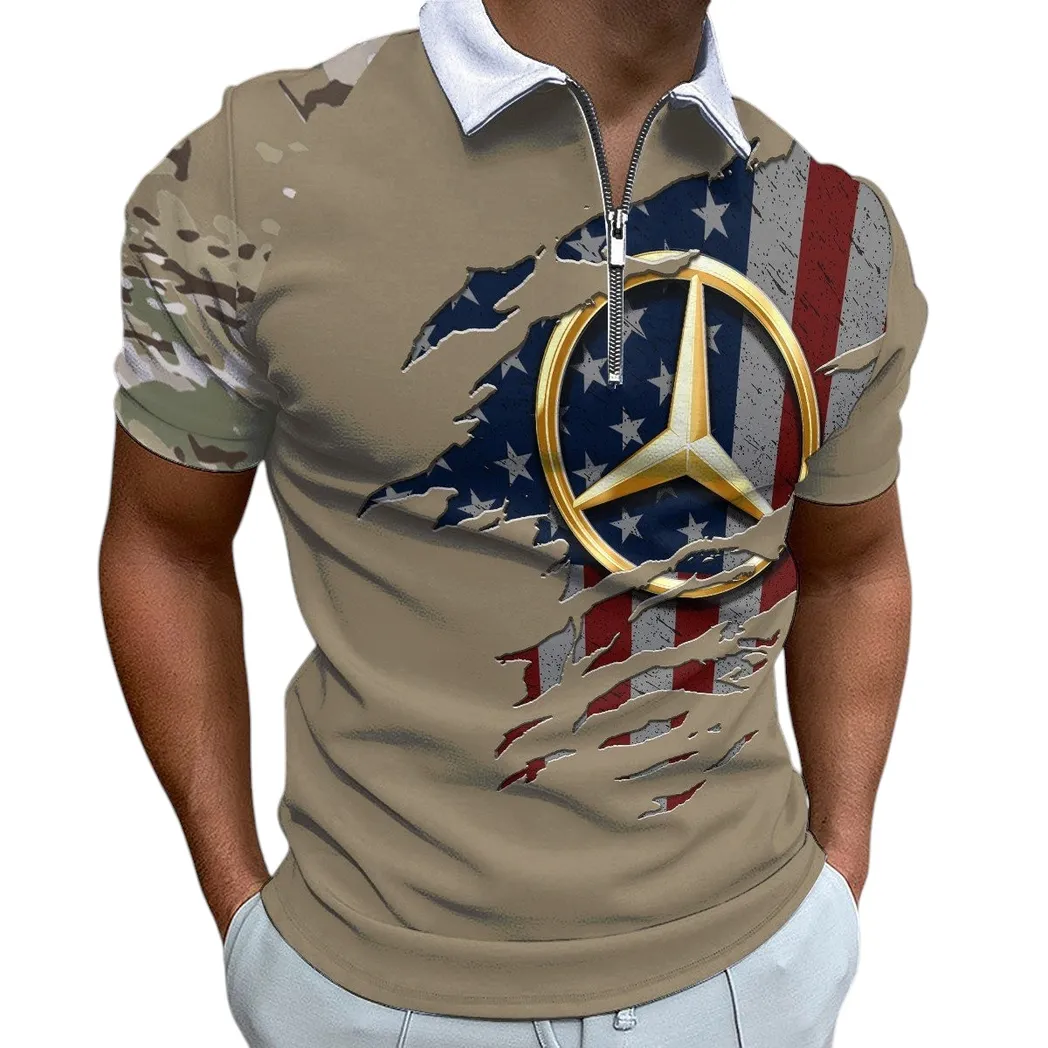 Mercedes AMG Zipper Polo Shirt, Gift For Mercedes AMG Lovers, Gift For Him, Husband, Boyfriend CAR340213050-1