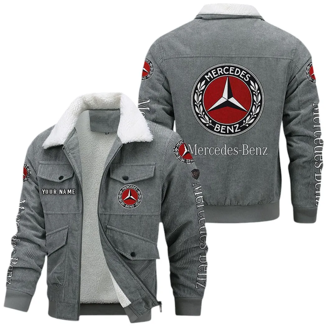 Mercedes Benz Corduroy Jacket For Men, Gift For Mercedes Benz Lovers CAR42022225598 - Gray