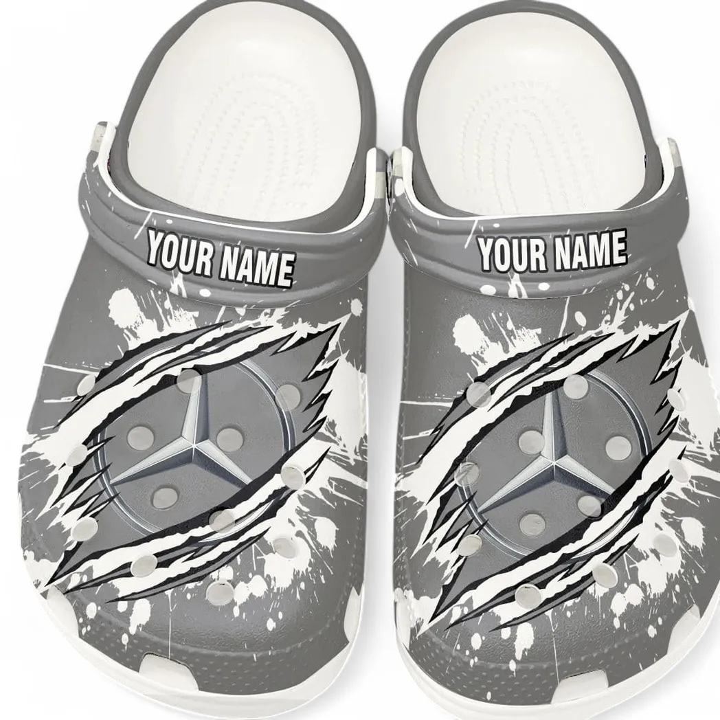Mercedes Benz Crocs, Gift For Mercedes Benz Lovers, Gift For Him, Husband, Boyfriend CAR5602192555 - White
