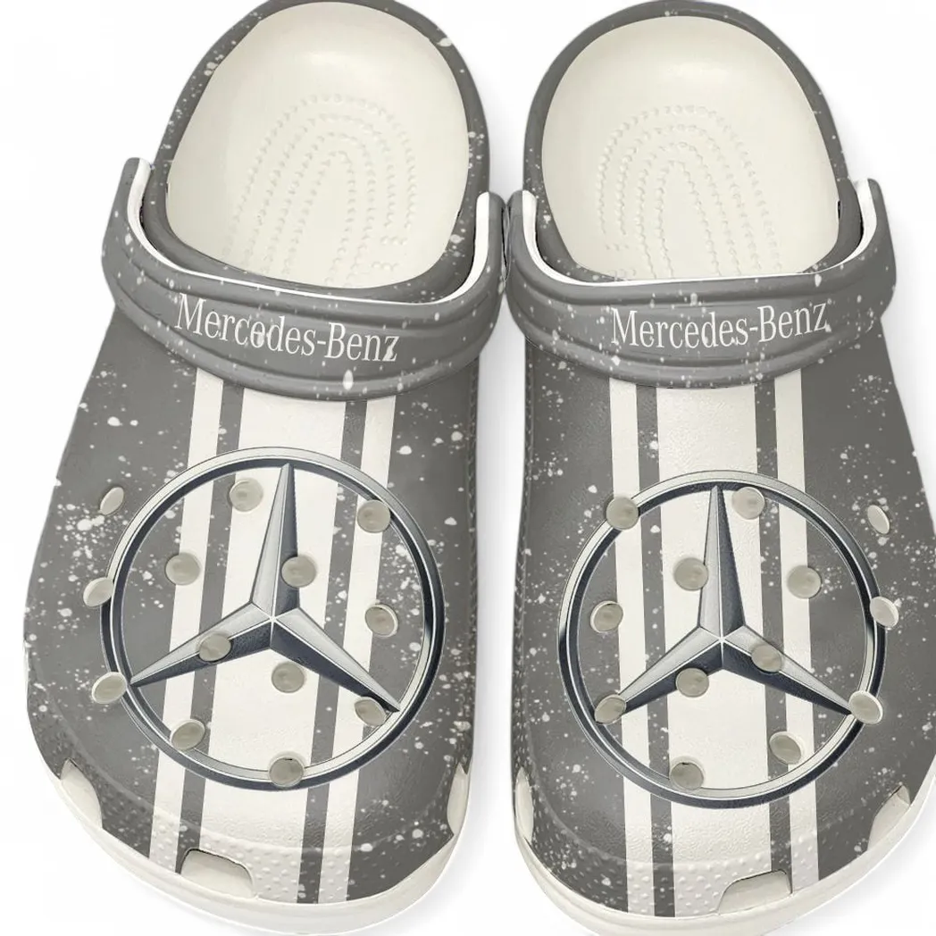 Mercedes Benz Crocs, Gift For Mercedes Benz Lovers, Gift For Him, Husband, Boyfriend CAR62022025021 - White