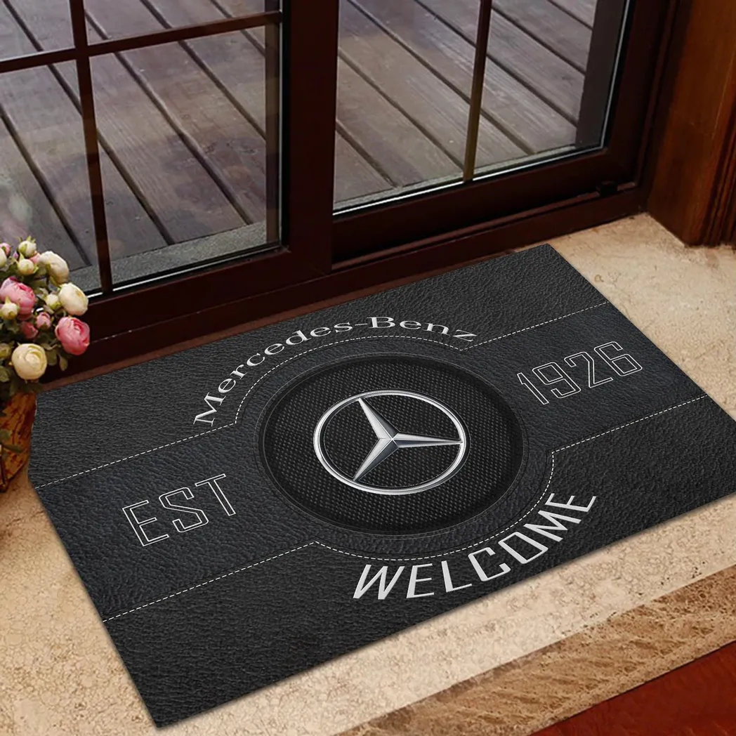 Mercedes Benz Doormat, Gift For Mercedes Benz Lovers, Gift For Him, Husband, Boyfriend CAR16902262541 - Black
