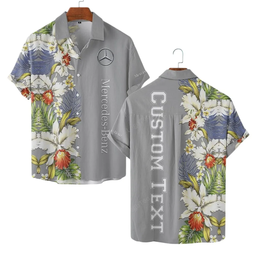 Mercedes Benz Hawaiian Shirt For Men, Gift For Mercedes Benz Lovers, Gift For Him, Husband, Boyfriend CAR1230304001 - Grey