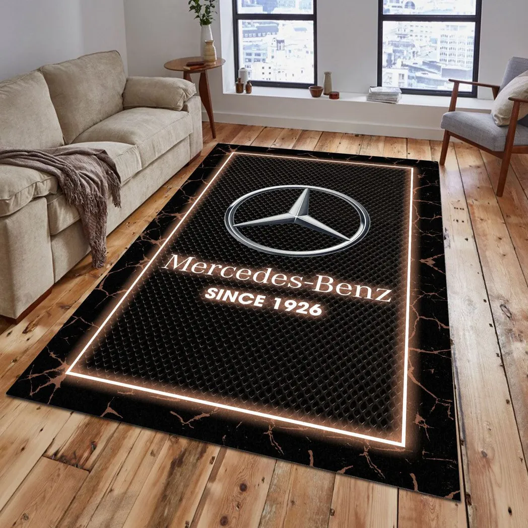Mercedes Benz Rug, Gift For Mercedes Benz Lovers, Gift For Him, Husband, Boyfriend CAR5202192553 - Brown
