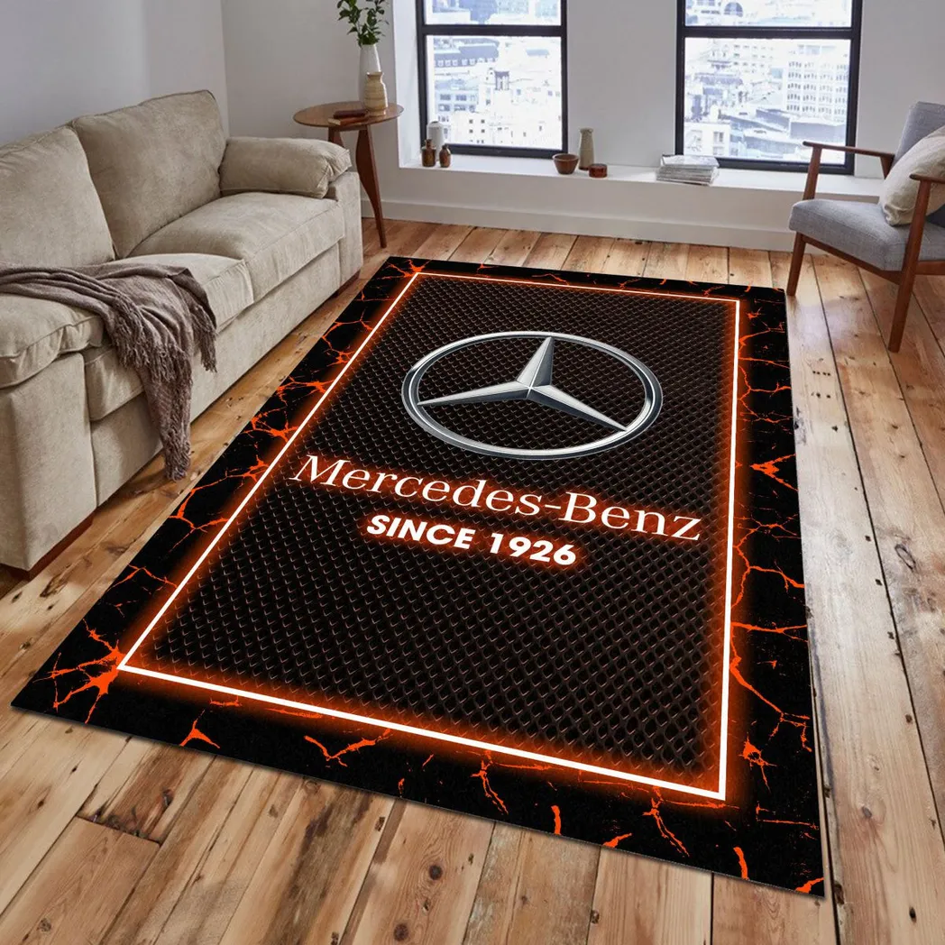 Mercedes Benz Rug, Gift For Mercedes Benz Lovers, Gift For Him, Husband, Boyfriend CAR5202192553 - Orange