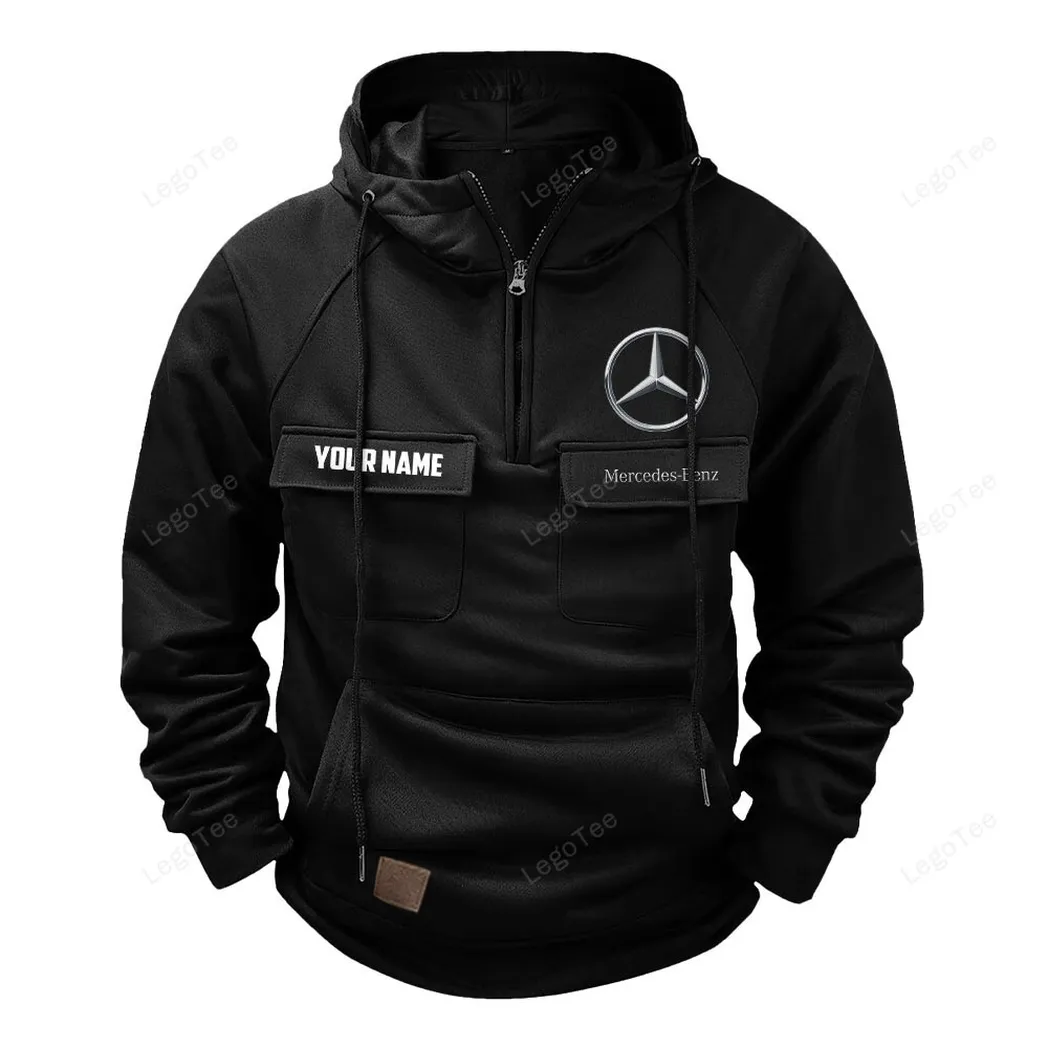 Mercedes Benz Tactical Quarter Zip Hoodie, Gift For Mercedes Benz Lovers, Gift For Him, Husband, Boyfriend - Black CAR109021425334-2