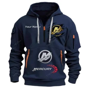 Mercury Marine Half Zip Hoodie CAR113021425853, Best Gift for Him, Husband, Boyfriend - Navy