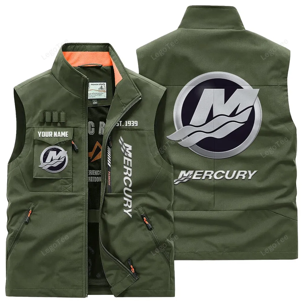 Mercury Marine Outdoor Sleeveless Vest, Gift For Mercury Marine Lovers, Gift For Him, Husband, Boyfriend - Army Green CAR132021325950-1