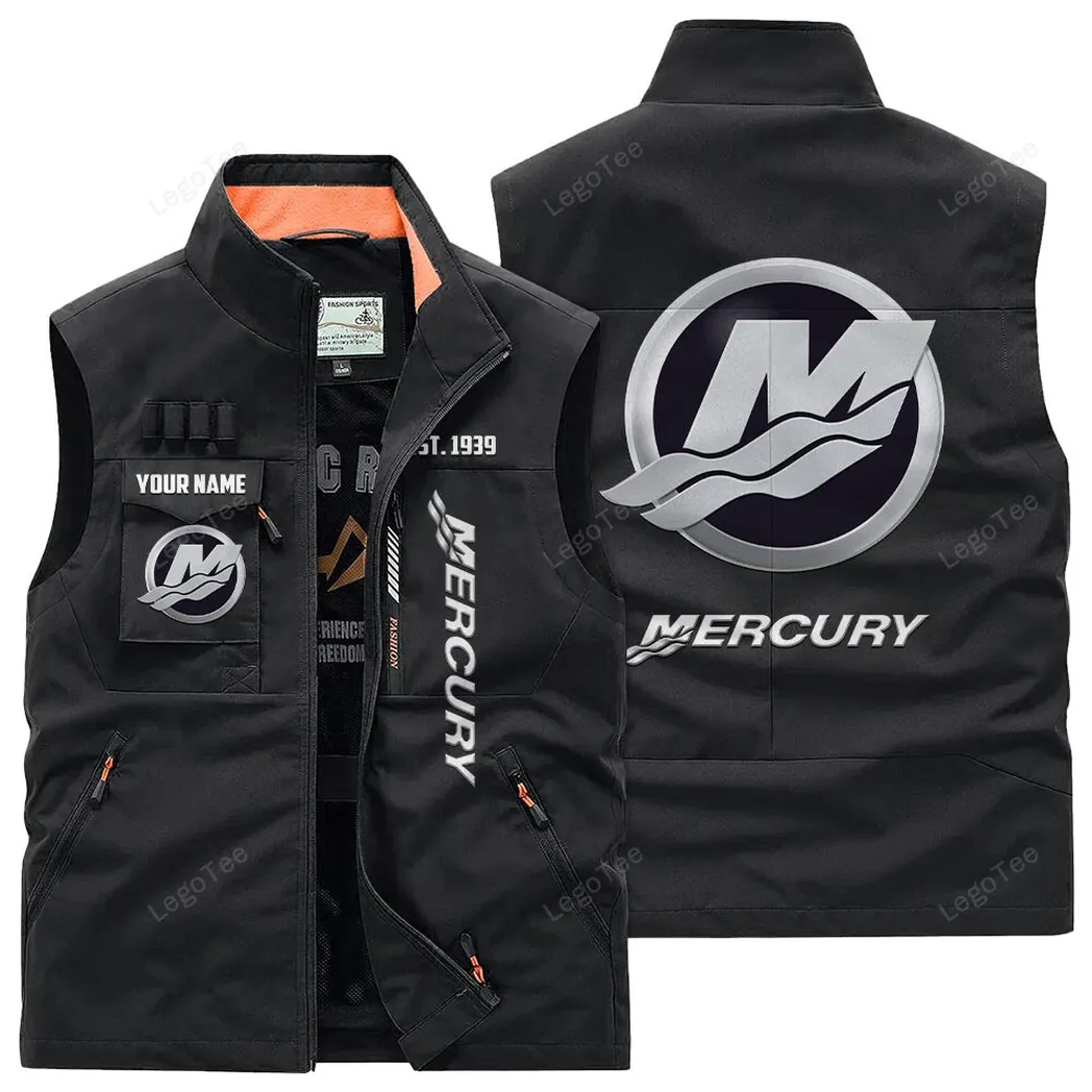 Mercury Marine Outdoor Sleeveless Vest, Gift For Mercury Marine Lovers, Gift For Him, Husband, Boyfriend - Black CAR132021325950-3