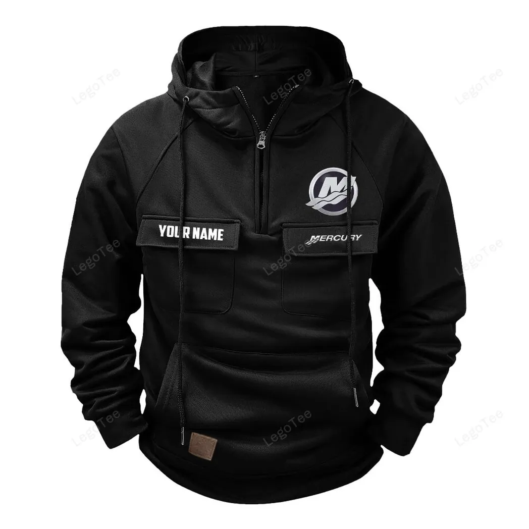 Mercury Marine Tactical Quarter Zip Hoodie, Gift For Mercury Marine Lovers, Gift For Him, Husband, Boyfriend - Black CAR109021425356-2