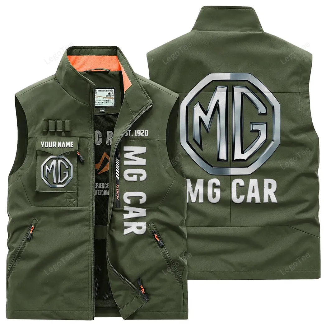 MG Cars Outdoor Sleeveless Vest, Gift For MG Cars Lovers, Gift For Him, Husband, Boyfriend - Army Green CAR132021325917-1