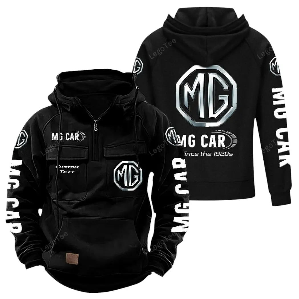 MG Cars Tactical Quarter Zip Hoodie, Gift For MG Cars Lovers, Gift For Him, Husband, Boyfriend - Black CAR96021425735-2