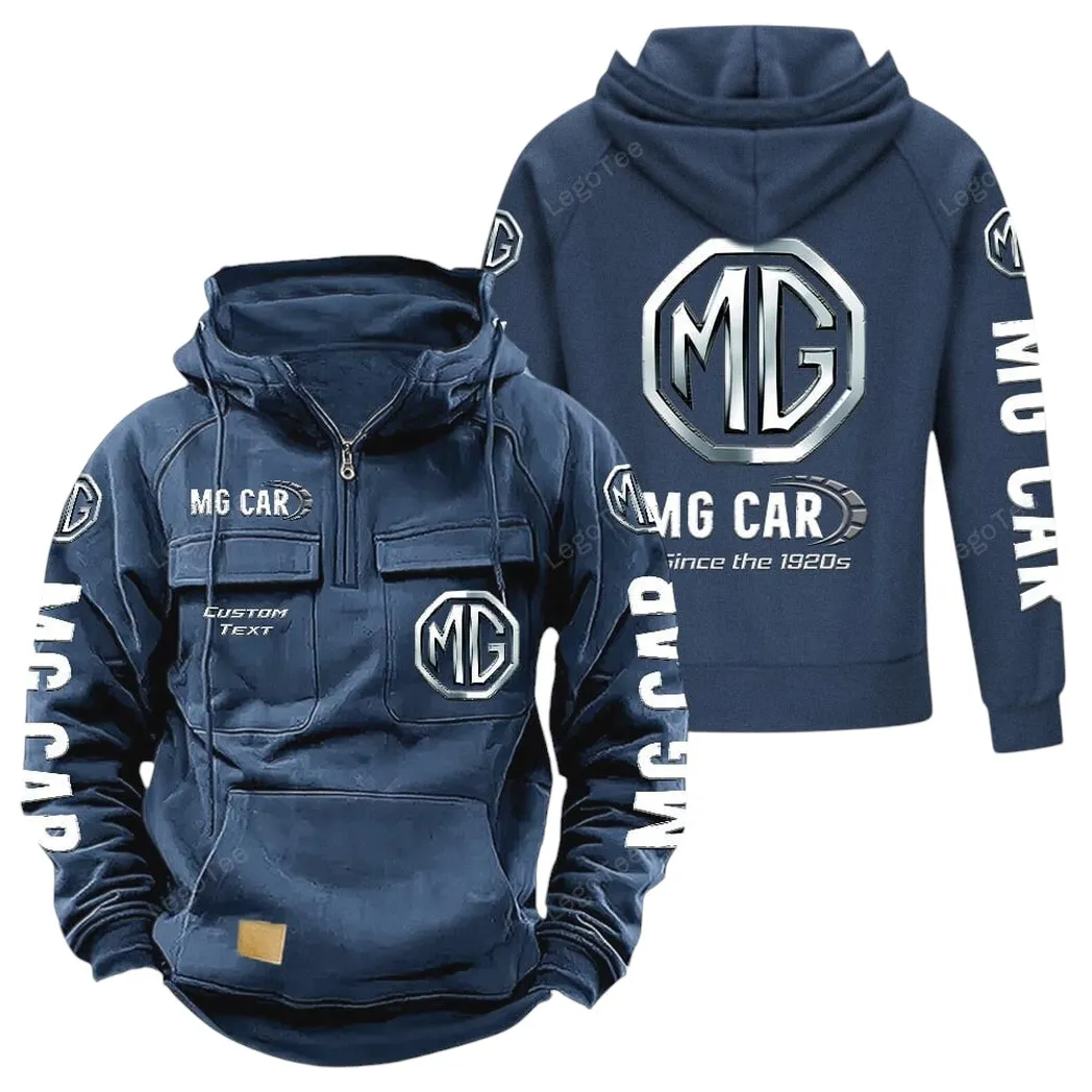 MG Cars Tactical Quarter Zip Hoodie, Gift For MG Cars Lovers, Gift For Him, Husband, Boyfriend - Dark Blue CAR96021425735-3