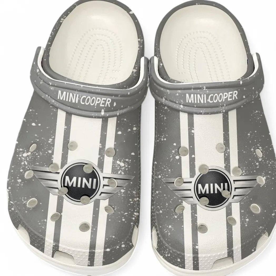 Mini Cooper Crocs, Gift For Mini Cooper Lovers, Gift For Him, Husband, Boyfriend CAR62022025086 - White