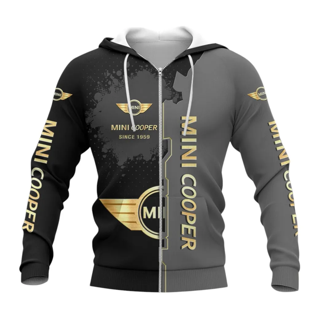 Mini Cooper Zipper Hoodie, Gift For Mini Cooper Lovers, Gift For Him, Husband, Boyfriend CAR44021725063-3