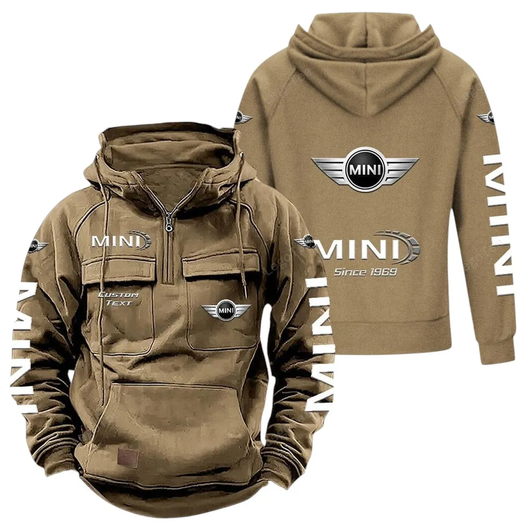 Mini Tactical Quarter Zip Hoodie, Gift For Mini Lovers, Gift For Him, Husband, Boyfriend - Khaki CAR96021425709-4