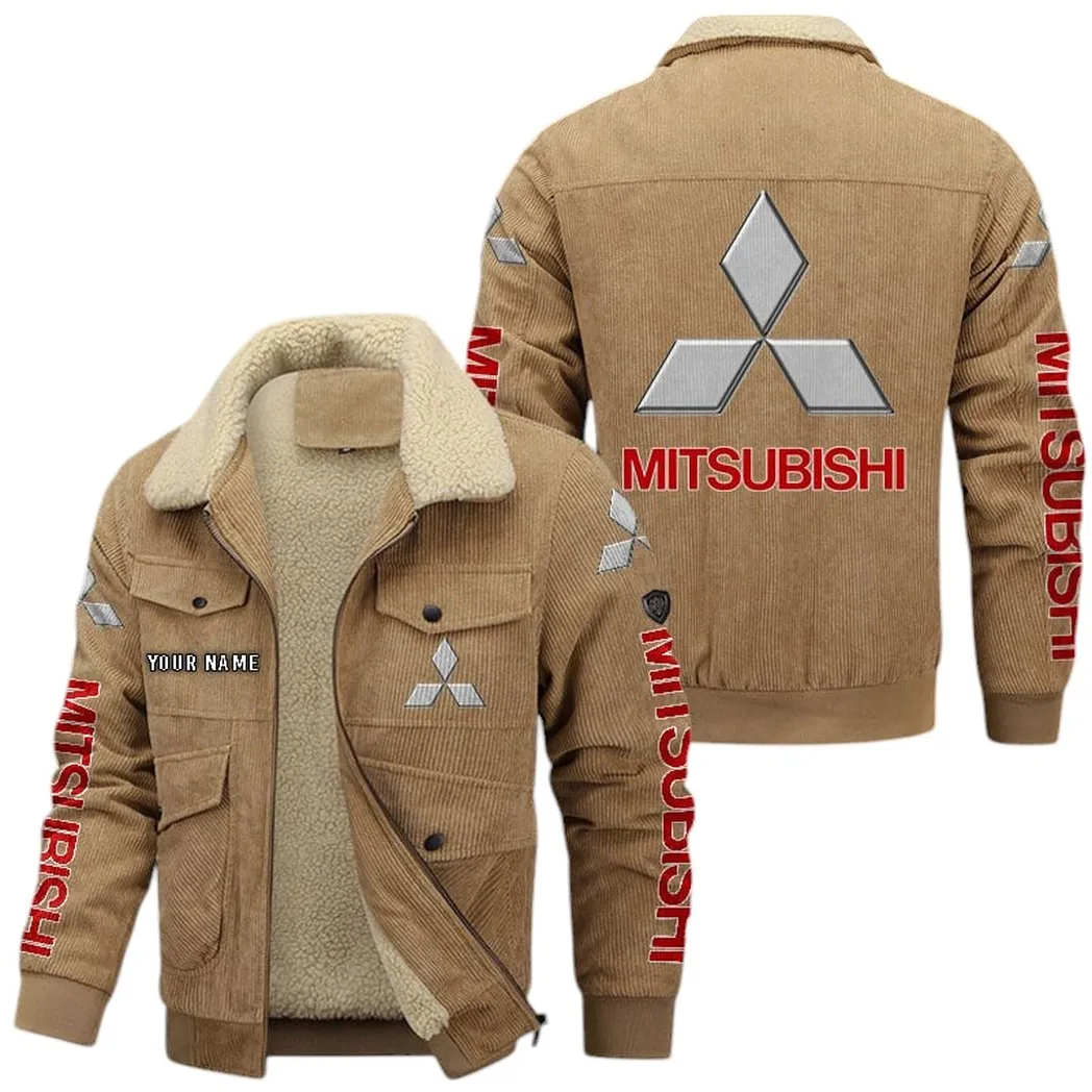 Mitsubishi Corduroy Jacket For Men, Gift For Mitsubishi Lovers CAR149022225904 - Khaki