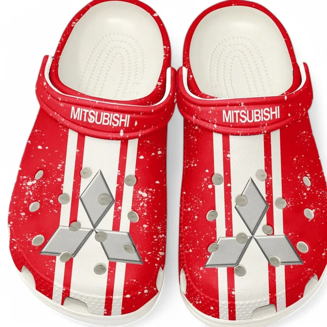 Mitsubishi Crocs, Gift For Mitsubishi Lovers, Gift For Him, Husband, Boyfriend CAR62022025063 - White