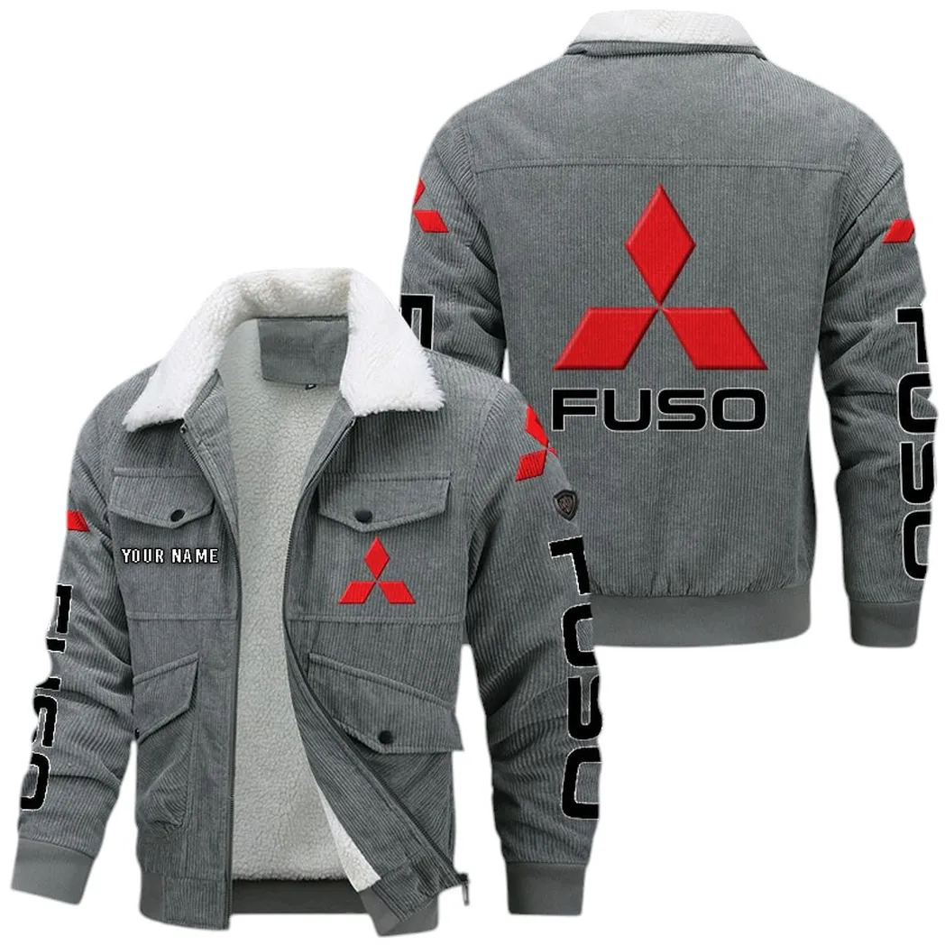 Mitsubishi Fuso Corduroy Jacket For Men, Gift For Mitsubishi Fuso Lovers CAR149022225910 - Gray
