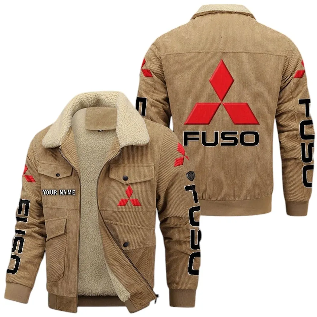 Mitsubishi Fuso Corduroy Jacket For Men, Gift For Mitsubishi Fuso Lovers CAR149022225910 - Khaki