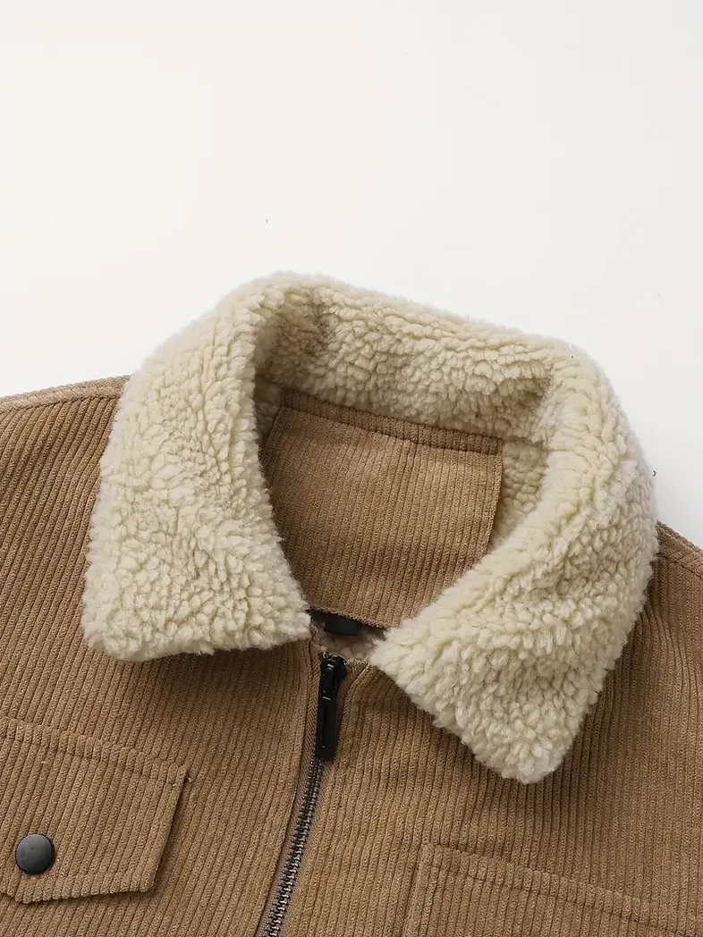 Mitsubishi Fuso Corduroy Jacket For Men, Gift For Mitsubishi Fuso Lovers CAR149022225910 - Khaki