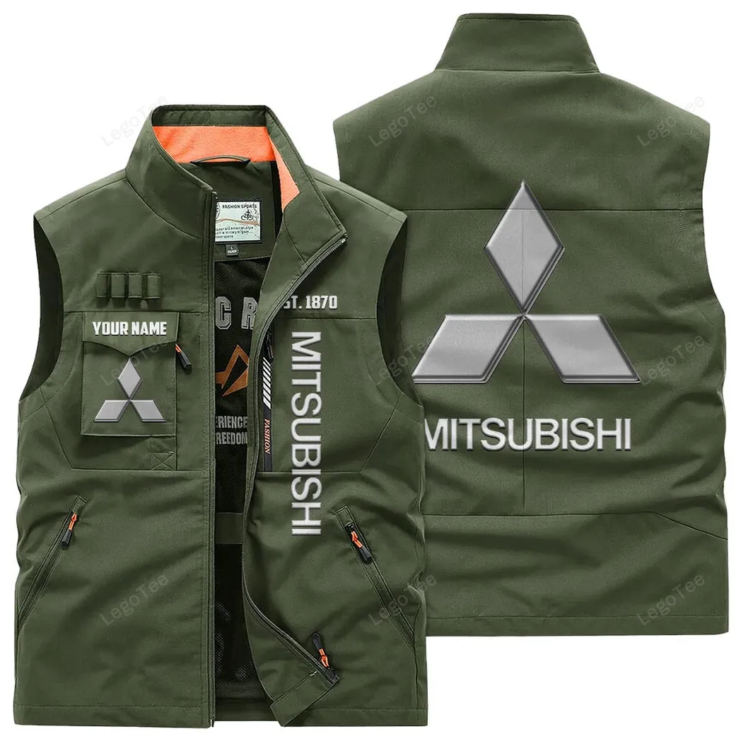 Mitsubishi Outdoor Sleeveless Vest, Gift For Mitsubishi Lovers, Gift For Him, Husband, Boyfriend - Army Green CAR132021325961-1