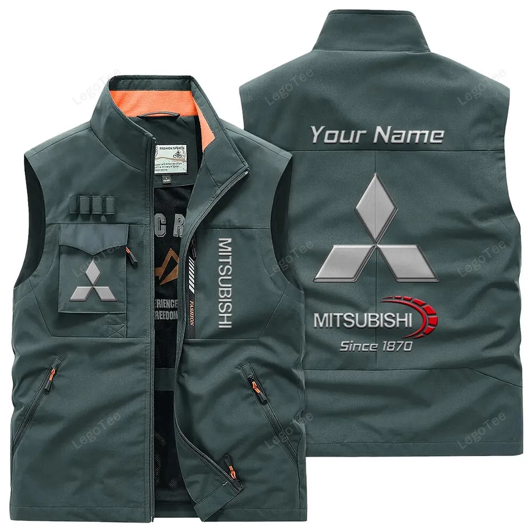 Mitsubishi Outdoor Sleeveless Vest, Gift For Mitsubishi Lovers, Gift For Him, Husband, Boyfriend - Bean Green CAR131021325712-2