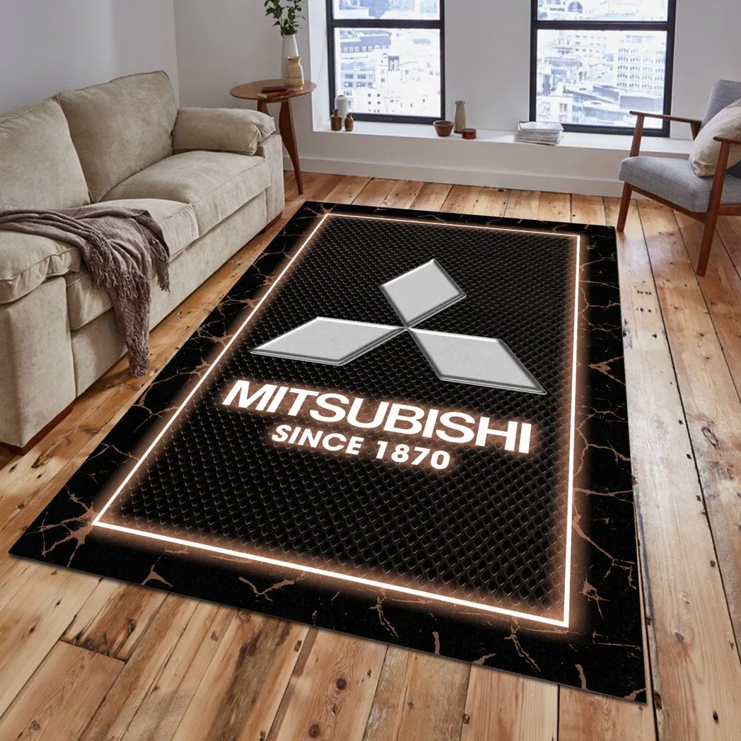 Mitsubishi Rug, Gift For Mitsubishi Lovers, Gift For Him, Husband, Boyfriend CAR5202192558 - Brown