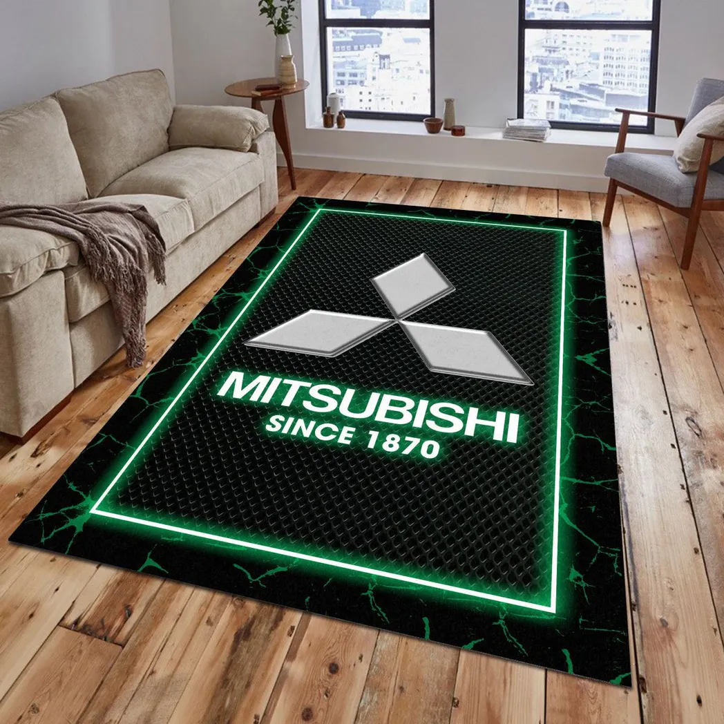 Mitsubishi Rug, Gift For Mitsubishi Lovers, Gift For Him, Husband, Boyfriend CAR5202192558 - Green