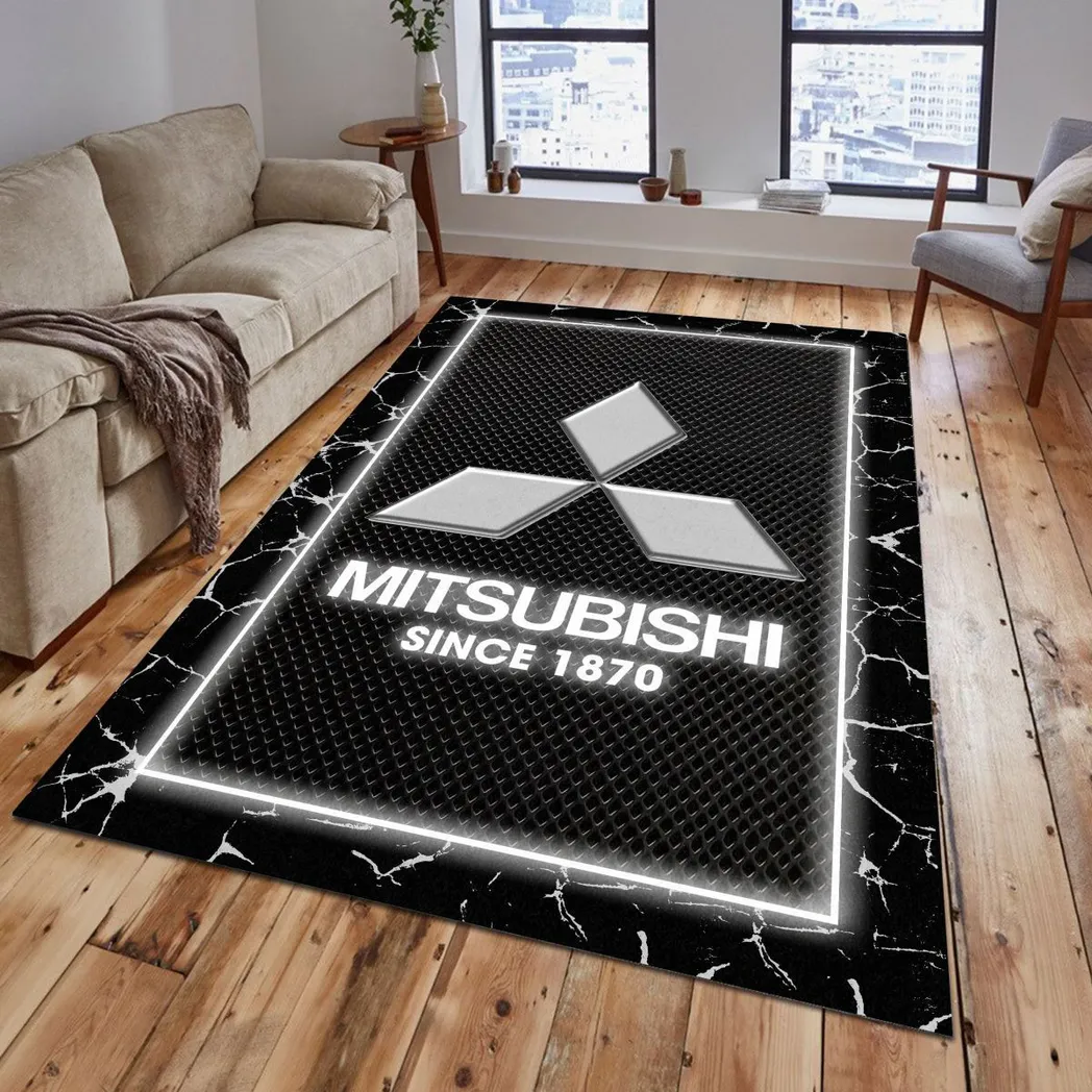 Mitsubishi Rug, Gift For Mitsubishi Lovers, Gift For Him, Husband, Boyfriend CAR5202192558 - Grey